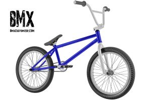 blue and white bmx