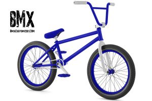 blue and white bmx bike