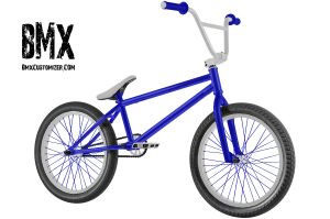 white and blue bmx